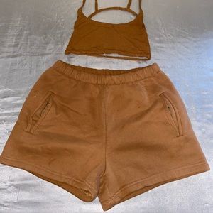 Brown Two-Piece Short Set